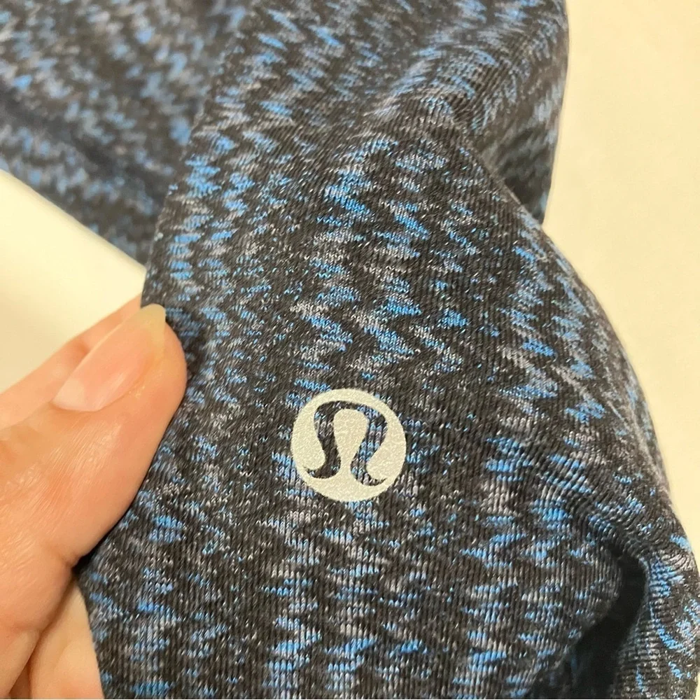 Lululemon Wunder Under High Low Ziggy Wee August Inkwell pattern blue leggings 4